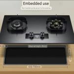 Luxury Dual Burner Gas Stove - 5.2KW Stainless Steel & Glass Cooktop with Flame-Out Protection for Modern Kitchens