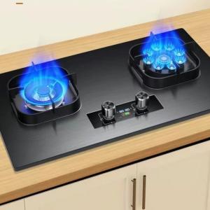 Luxury Dual Burner Gas Stove - 5.2KW Stainless Steel & Glass Cooktop with Flame-Out Protection for Modern Kitchens